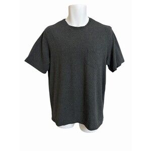Tahari T Shirt Mens M Dark Gray Short Sleeve Crewneck Modal Blend Plain Solid
